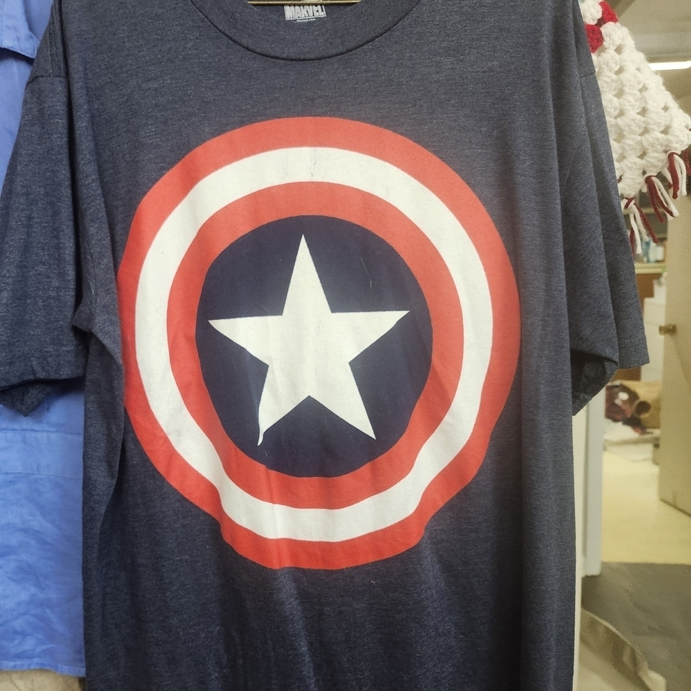Marvel Dark Blue Captain America Star Tee